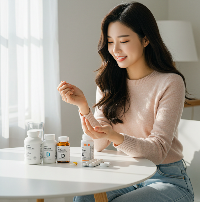 골다공증 예방을 위한 칼슘·비타민D·비타민K 복합 섭취