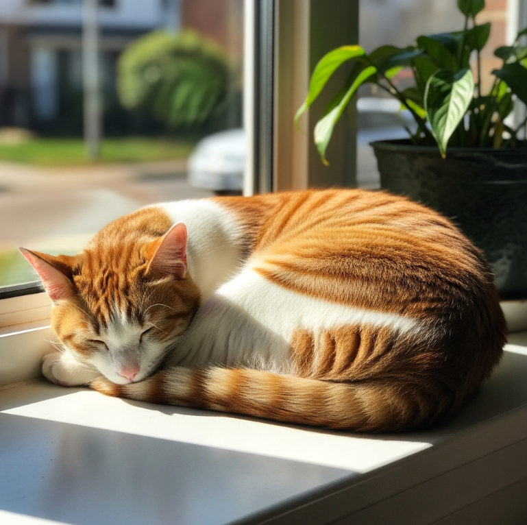 고양이가 낮잠을 하루 종일 자는 이유는?