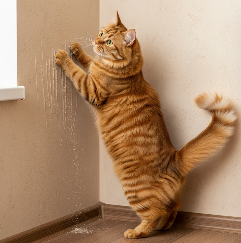 반려동물이 집을 자꾸 긁는 이유는 불안 때문일까?