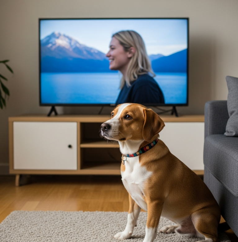 강아지가 TV를 유심히 보는 이유는 뭘까?