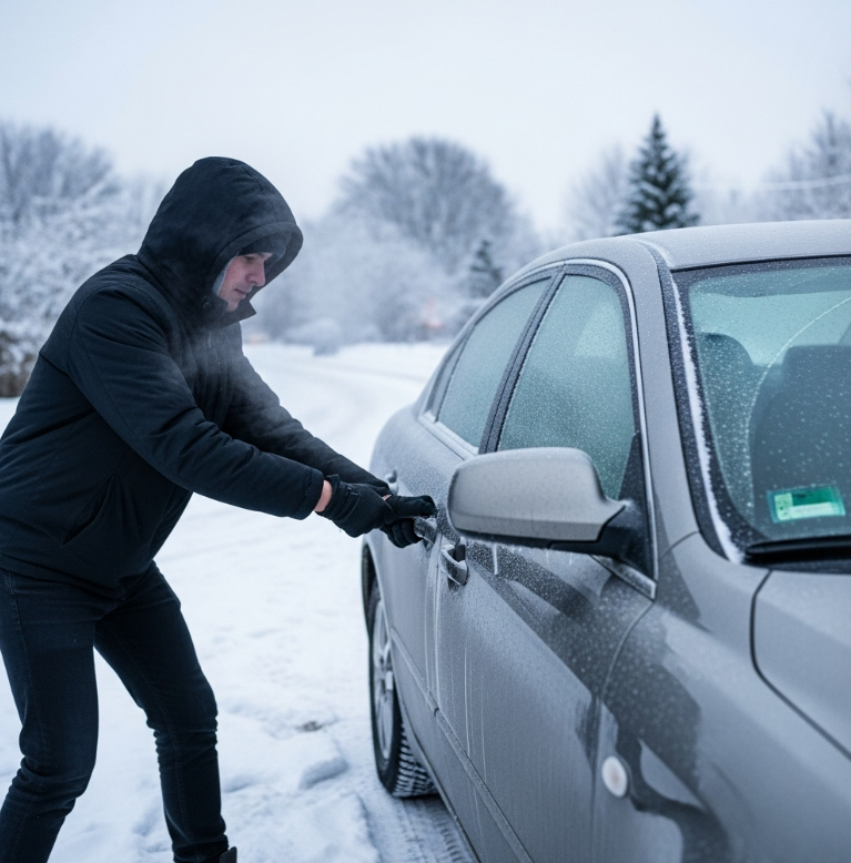 차 문이 얼었을 때 안전하게 여는 방법은?