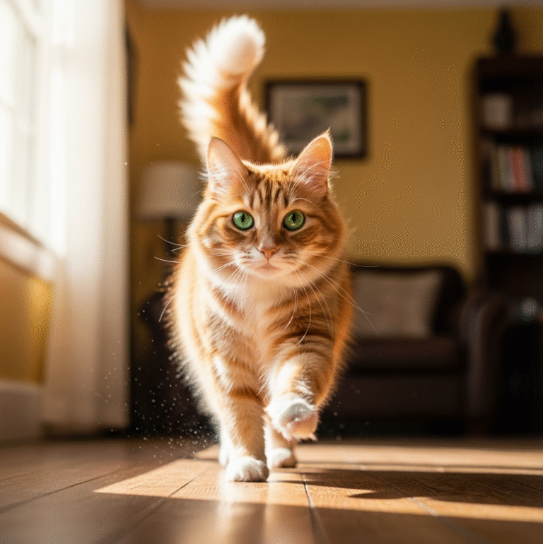 고양이가 꼬리를 흔들며 달려올 때 어떤 의미일까?