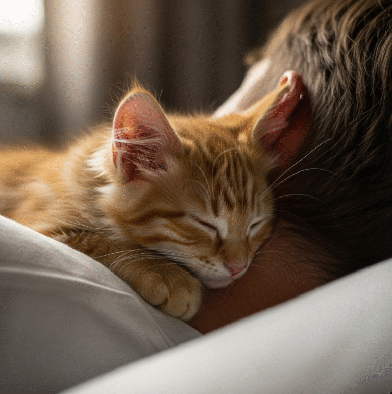 집 고양이가 사람 목 위에서 자는 이유는 체온 때문일까?