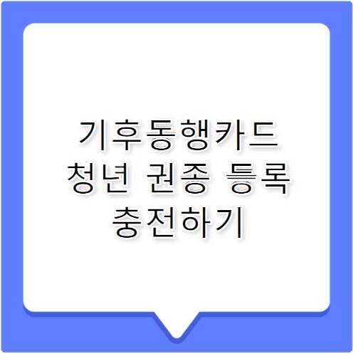 기후동행카드 구매 충전 등록 및 청년 권종 확인