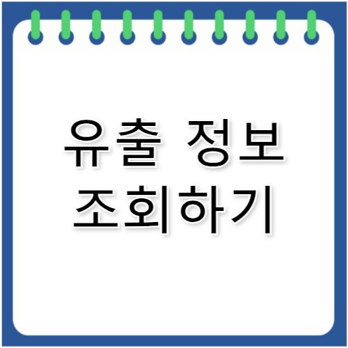 털린 내 정보 찾기 개인정보 유출 조회 공식 사이트