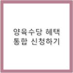 행복출산 출산 후 양육수당&middot;혜택 통합 신청