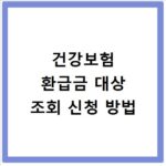 건강보험 환급금 대상 조회 신청 방법