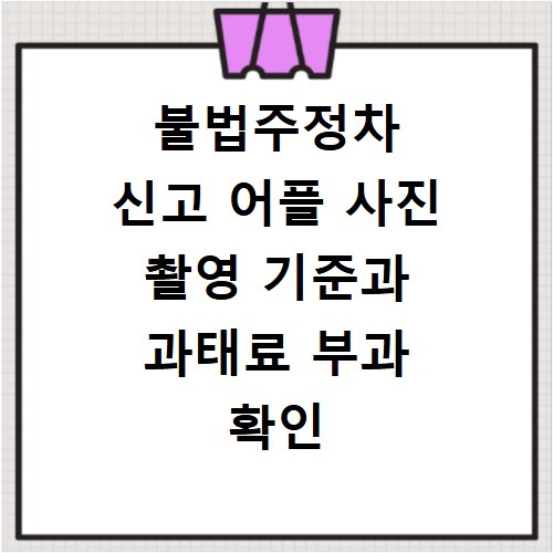 불법주정차 신고 어플 사진 촬영 기준과 과태료 부과 확인 요령