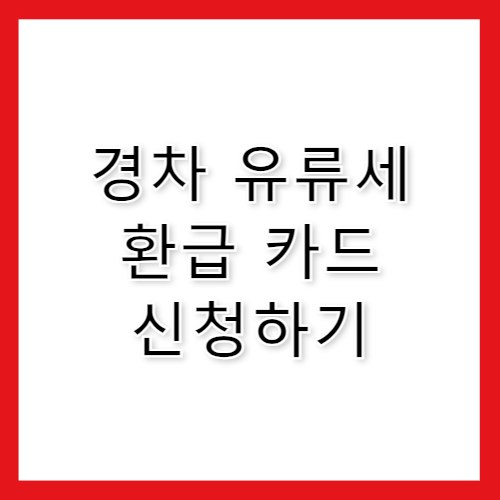 경차 유류세 환급 카드·주유비 30만원