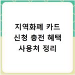 지역화폐 카드 신청 충전 혜택 사용처 정리
