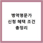 병역명문가 신청 혜택 조건 총정리