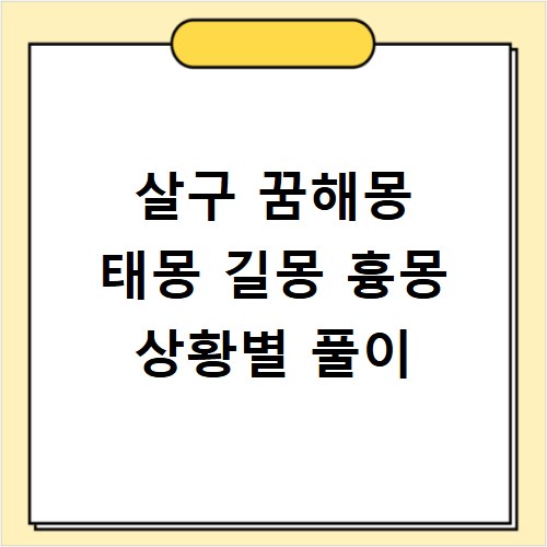 살구 꿈해몽 태몽 길몽 흉몽 상황별 풀이
