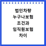 법인차량 누구나보험 조건과 임직원보험 차이 비교
