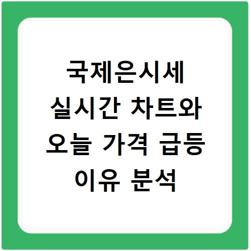국제은시세 실시간 차트와 오늘 가격 급등 이유 분석