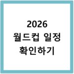 2026 월드컵 일정 확인하기