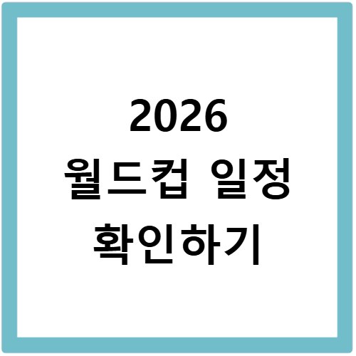 2026 월드컵 일정 확인하기