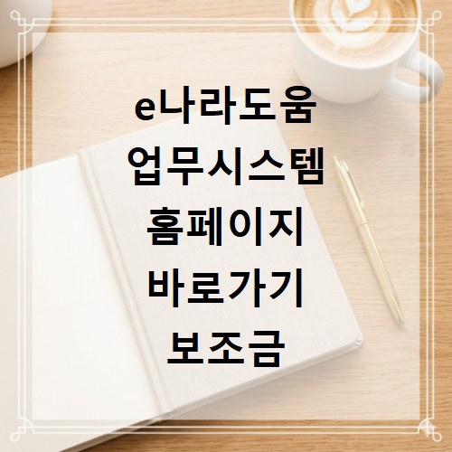 e나라도움 업무시스템 홈페이지 바로가기 보조금 신청 및 집행 방법