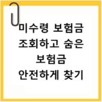 미수령 보험금 조회하고 숨은 보험금 안전하게 찾기