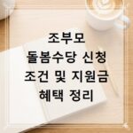 조부모 돌봄수당 신청 조건 및 지원금 혜택 정리
