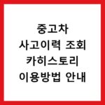 중고차 사고이력 조회 카히스토리 이용방법 안내