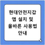 현대안전지갑 앱 설치 및 올바른 사용법 안내