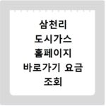 삼천리 도시가스 홈페이지 바로가기 요금 조회 및 자가 검침 방법