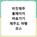 비짓제주 홈페이지 바로가기 제주도 여행 코스 및 맛집 지도