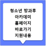청소년 방과후 아카데미 홈페이지 바로가기 지원내용 확인