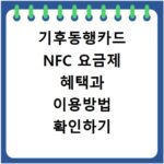 기후동행카드 NFC 요금제 혜택과 이용방법 확인하기