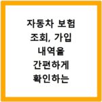 자동차 보험 조회, 가입 내역을 간편하게 확인하는 방법