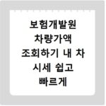 보험개발원 차량가액 조회하기 내 차 시세 쉽고 빠르게 확인하기