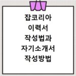 잡코리아 이력서 작성법과 자기소개서 작성방법 알아보기