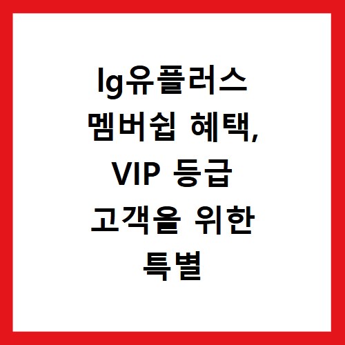 lg유플러스 멤버쉽 혜택, VIP 등급 고객을 위한 특별 혜택 정리