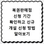 복권판매점 신청 기간 확인하고 신규 개설 신청 방법 알아보기