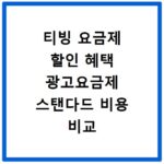 티빙 요금제 할인 혜택 광고요금제 스탠다드 비용 비교