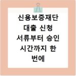 신용보증재단 대출 신청 서류부터 승인 시간까지 한 번에 확인하기