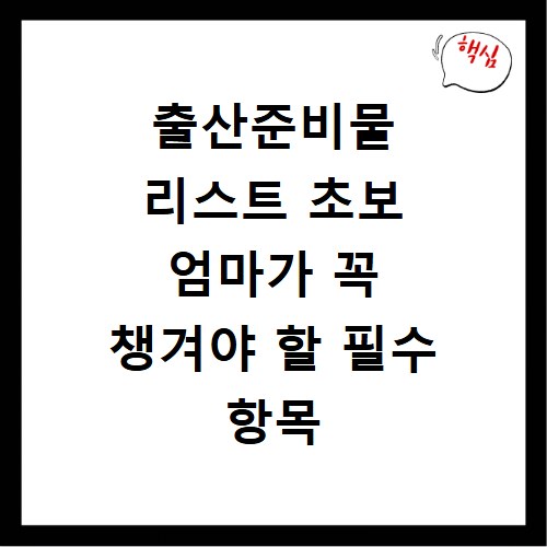 출산준비물 리스트 초보 엄마가 꼭 챙겨야 할 필수 항목 정리
