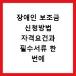 장애인 보조금 신청방법 자격요건과 필수서류 한 번에 해결하는 법