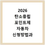 2026 탄소중립 포인트제 자동차 신청방법과 지원금액 정리