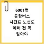 6001번 공항버스 시간표 노선도 예매 전 꼭 알아야 할 정보