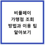 비플페이 가맹점 조회 방법과 이용 팁 알아보기
