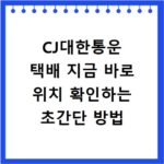 CJ대한통운 택배 지금 바로 위치 확인하는 초간단 방법