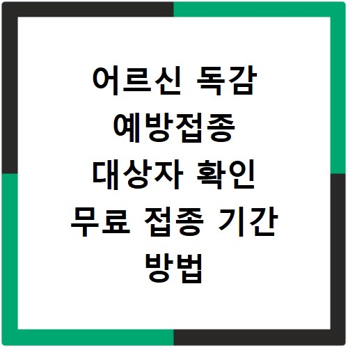 어르신 독감 예방접종 대상자 확인 무료 접종 기간 방법