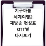 지구마블 세계여행2 재방송 편성표 OTT별 다시보기 정리