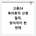 고용24 육아휴직 신청 절차, 양식까지 한 번에 쉽게 알아봐요