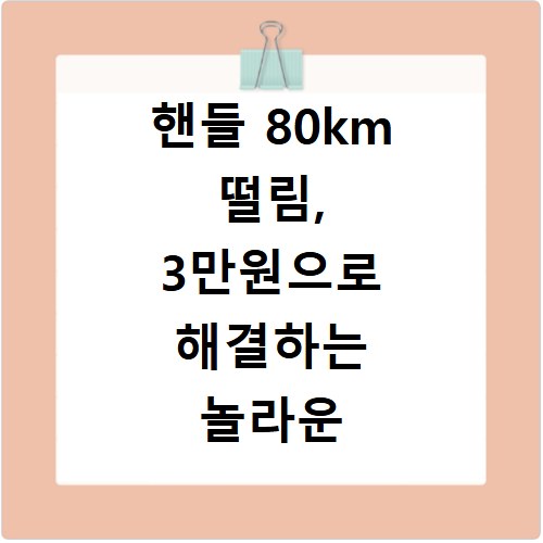 핸들 80km 떨림, 3만원으로 해결하는 놀라운 부위별 비법