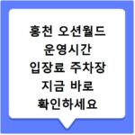 홍천 오션월드 운영시간 입장료 주차장 지금 바로 확인하세요