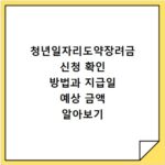 청년일자리도약장려금 신청 확인 방법과 지급일 예상 금액 알아보기