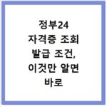 정부24 자격증 조회 발급 조건, 이것만 알면 바로 해결돼요