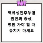 역류성인후두염 원인과 증상, 병원 가야 할 때 놓치지 마세요